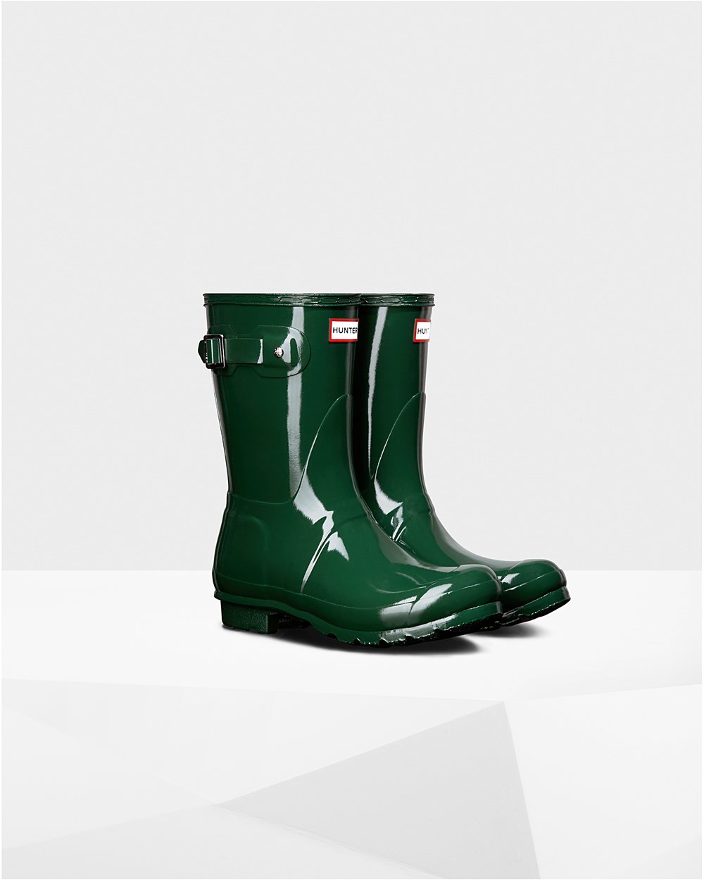 Women Hunter Original Gloss | Short Rain Boots Green | NZ-14630-IENZ